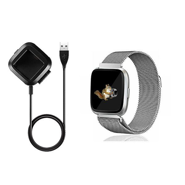 Kit Pulseira Bracelete Milanese Loop Fecho Magn Tico Carregador Usb