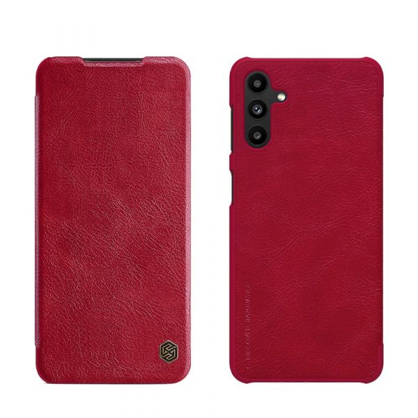 Nillkin Capa de Couro Sintético Qin para Samsung Galaxy A13 5G Vermelho