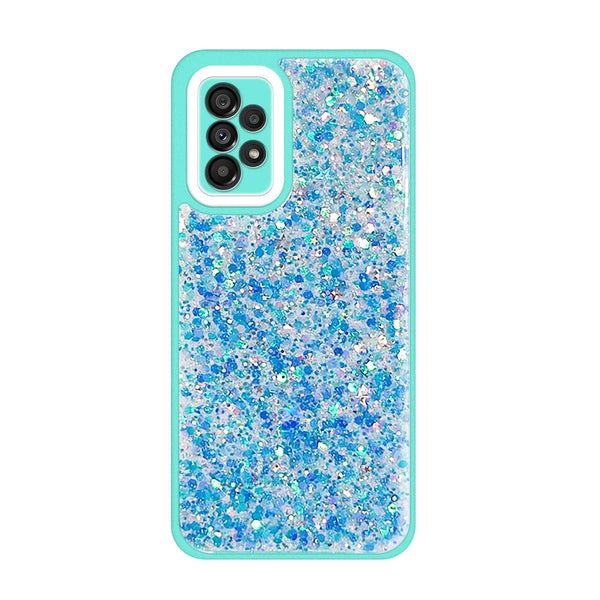 Capa Glitter Purpurina Fluorescente Para Samsung Galaxy A13 4G Azul