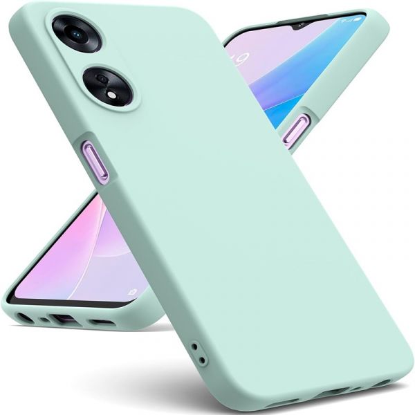 Capa Silicone Líquido 3D Oppo A58 A78 5G Verde Água KuantoKusta