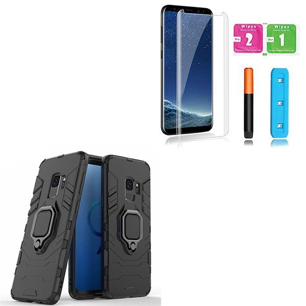 Kit Película Vidro Nano Curved Uv Capa 3x1 Military Defender Samsung