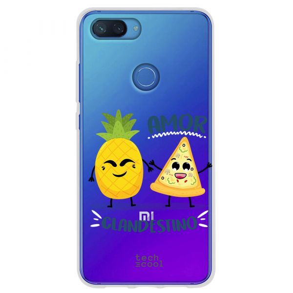 Techcool Capa De Silicone Para Xiaomi Mi 8 Lite L Love Pizza Phrase