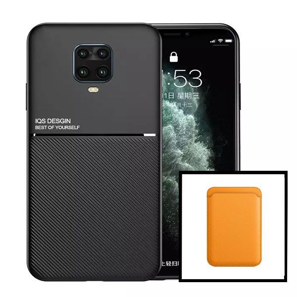 Kit Capa Magnetic Lux Magnetic Wallet Laranja Xiaomi Poco M2 Pro