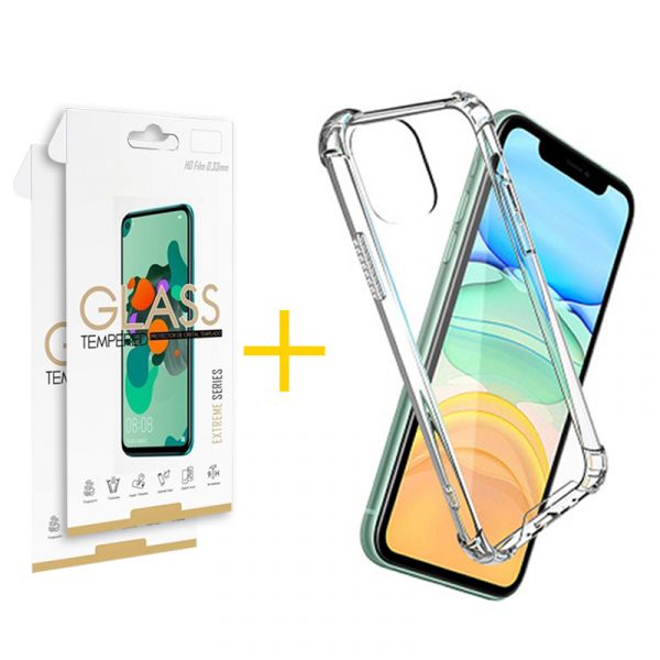 Skyhe Conjunto X Pel Cula De Vidro Capa Para Iphone Gel Refor Ado