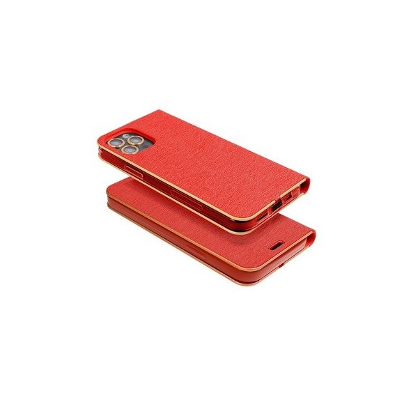 Capa Livro Horizontal Forcell Luna Dourado Iphone 13 Red