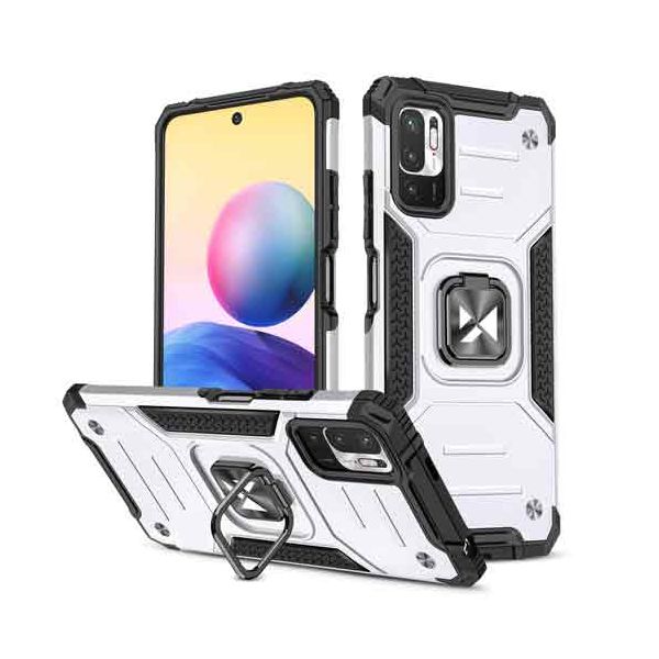 Capa Xiaomi Redmi Note 10 5G Ring Armor Silver KuantoKusta