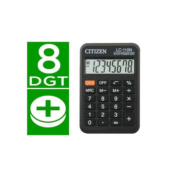 Citizen Calculadora De Bolso Lc Preto D Gitos Kuantokusta