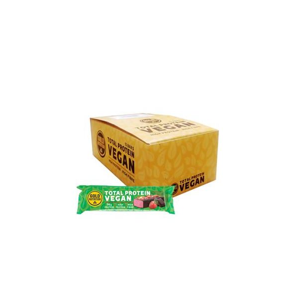 Gold Nutrition Total Protein Vegan Bar Barras G Morango Chocolate