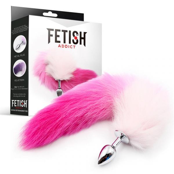 Fetish Plug Anal Rabo De Raposa Rosa E Branco Tamanho 27460