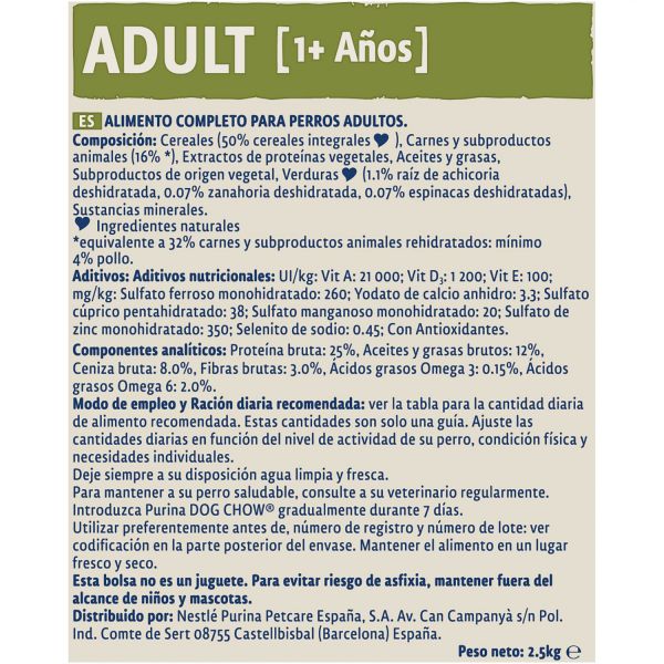 Purina Dog Chow Adult Chicken 2,5Kg