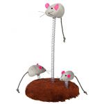 Trixie Brinquedo Gato Família de Ratos em Peluche Base e Mola