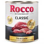 Ração Húmida Edição Especial: Rocco Classic Trio Di Carne 24 X 800 G