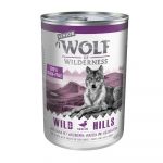 Ração Húmida Wolf of Wilderness Senior 6 X 400g Wild Hills com Pato e Vitela