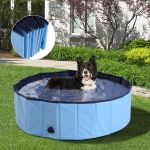 PawHut Piscina ou Banheira para Cães & Gatos Azul PVC 100 x 30 cm