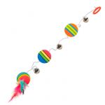 Trixie Brinquedo Gato Rainbow Balls on an Elastic Band 3 Unidades