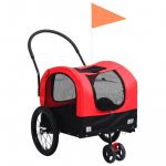 Reboque Bicicletas/carrinho para Animais 2-em-1 Vermelho/preto - 92437