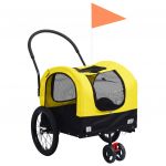 Reboque Bicicletas/carrinho para Animais 2-em-1 Amarelo/preto - 92439