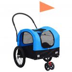 Reboque Bicicletas/carrinho para Animais 2-em-1 Azul/preto - 92438