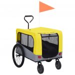 Reboque Bicicletas/carrinho para Animais 2-em-1 Amarelo/cinza - 92442