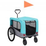 Reboque Bicicletas/carrinho para Animais 2-em-1 Azul/cinza - 92441