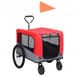 Reboque Bicicletas/carrinho para Animais 2-em-1 Vermelho/cinza - 92440