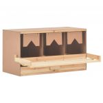 Ninho para Galinhas 3 Compartimentos 72x33x38 cm Pinho Maciço - 170654