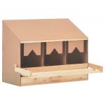 Ninho para Galinhas 3 Compartimentos 72x33x54 cm Pinho Maciço - 170653