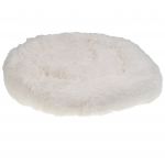 Beliani Cama para animal em pele sintética branca ø 50 cm efeito donut pelo macio longo almofada para dormir sala quarto 15x25x50 - 4251682282857