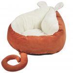 Beliani Cama para cães e gatos em poliéster laranja e branco 50 x 45 cm proteção de sofá em forma de rato 45x50x18 - 4251682282994