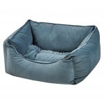 Beliani Cama de animal de estimação em veludo de poliéster azul 50 x 35 cm reversível cão gato almofada para dormir sala quarto 37x50x18 - 4251682282871