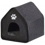 Beliani Cama de animal feltro cinzento escuro 40 x 40 cm Cabana de animal perfeita para cães e gatos pequenos 40x40x40 - 4251682250870