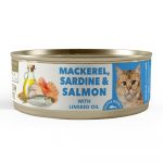 Ração Húmida Amity Super Premium Cat Macker. Sardine & Salmon 6x80g