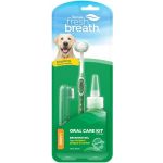 Tropiclean Kit Fresh Breath De Higiene Dentária 1 Gel + 2 Escovas De Dentes Para Cães Médios E Grandes 59ml