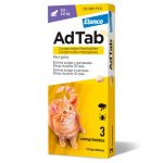 AdTab Comprimido Mastigável contra Pulgas e Carraças para Gatos 12mg 0,5 a 2Kg 3 Comprimidos