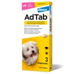 AdTab Comprimido Mastigável contra Pulgas e Carraças para Cães de 2.5 a 5.5Kg 3 Comprimidos