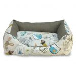 Arquivet Cama Quadrada Animais em Casa, Borda Castanha 70x60x20 cm