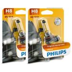 Philips Vision x2 Lâmpadas +30% H8 35W 12V PGJ19-1