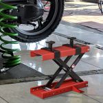 Durhand Plataforma Elevadora para Motocicletas com Altura Ajustável de 19-53cm Carga Máxima 500kg para Estacionar ou Reparar Oficina Garagem Preto e Vermelho - C30-018
