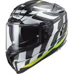 LS2 Capacete FF327 Challenger Carbon Flames White H-v Yellow S