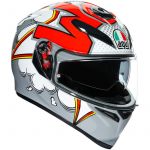 AGV Capacete K-3 SV Pinlock MaxVision Bubble Grey White Red MS - 0301A2MY-058-MS
