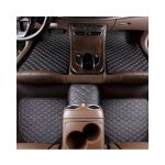 Tapete Universal de Couro para Carros à Prova D'água Preto/bege 5 Peças