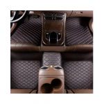 Tapete Universal de Couro para Carros à Prova D'água Preto/vermelho 5 Peças