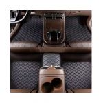 Tapete Universal de Couro para Carros à Prova D'água Preto 5 Peças