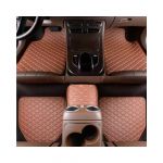 Tapete Universal de Couro para Carros à Prova D'água Castanho- 5 Peças