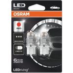 Osram 2x Lâmpadas LED Ledriving W21W Vermelho / RED - Premium - 7905R - 02B