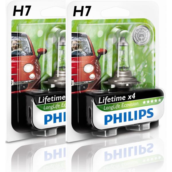 Philips H7 LongLife EcoVision H7LL 12v 55w PX26d 12972LLECO ( 2 .