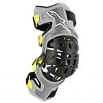 Alpinestars Joelheiras Bionic 7 Knee Brace Set Silver Yellow Fluo - 6501319-195-S
