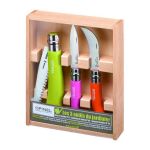 Opinel Coloured Gardener Box 3 Gardening Tools