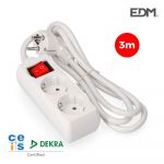 EDM Bloco com 2 Tomadas Schuko com Interruptor 3MTS. 3X1,5MM - - ELK41018