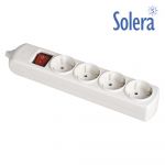 Solera Bloco 4 Tomadas, com T/t Lateral 16A 250V. Material Lh Cor Branco. Interruptor Luminoso - ELK41215